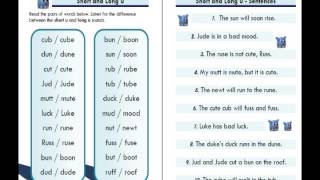 ESL Phonics Lesson: "Short u" and "Long u" - Word List and Sentences