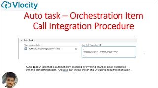 Auto task – Vlocity Orchestration Item - Call Integration Procedure