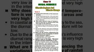 class10 | Geography | Climatic Regions And Climate change | Notes