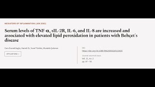 Serum levels of TNF-α, sIL-2R, IL-6, and IL-8 are increased and associated \nwith ele... | RTCL.TV