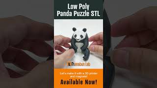 Low Poly Panda Puzzle #toys #puzzle #3dprinting  #diy #magnet #stl #cults3d  #animals