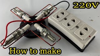 Awesome Top4 How to create electricity energy use spark plug free #technology