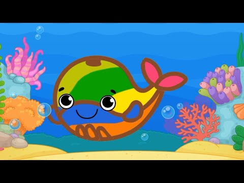 How to draw animals and color Learning for kids| Fish Drawing and coloring