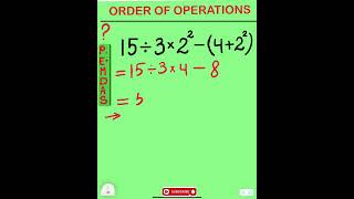 THE ORDER OF OPERATIONS