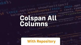 colspan all columns