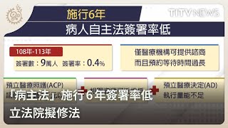 「病主法」施行6年簽署率低 立法院擬修法｜每日熱點新聞｜原住民族電視台