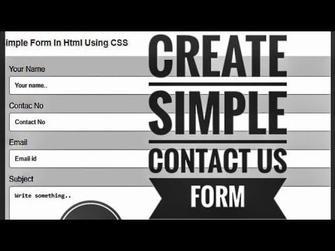 How to Create contact form Using Html and Css|