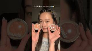 COOL VS WARM TONE MAKEUP? ❄️🌤️🤔 #grwm #makeuptutorial #makeup #minimalmakeup #beauty #kbeauty