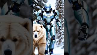 "When a robot meets Bear AI. #RobotBearAI #AIFusion #TechTrend #FutureUnleashed #SmartMachines