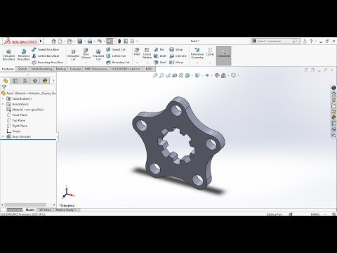 SolidWorks Basic Tutorial Design | Part 2 - Star