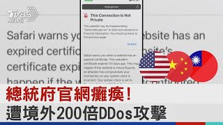 總統府官網癱瘓! 遭境外200倍DDos攻擊｜TVBS新聞│Pelosi in Taiwan