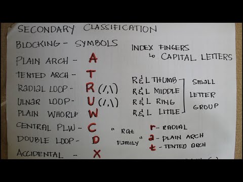 SECONDARY CLASIFICATION//FINGERPRINT CLASSIFICATION FORMULA// PERSONAL IDENTIFICATION