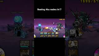 Beating Aku realms lvl 7 in #battlecats #battlecatsgameplay #battlecatsmobile #games #gamingapp