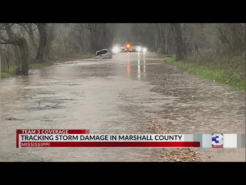 Flooded roads creates problems in Marshall County