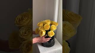 🌼💛 DIY Yellow Rose Flower Box! 🌟✨ #YellowRoses #FlowerBox #FloralDesign #Crafting #InstaFlowers