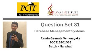 Question Set 31 - Database Management Systems