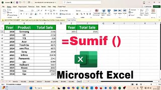 MS Excel - SUMIF Function | How to use the SUMIF Function in Microsoft Excel. #excel #exceltricks