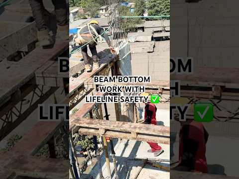 BEAM BOTTOM WORK🔨🪜#carpenter #safetyfirst #construction #civilengineering#youtubeshorts  #shorts