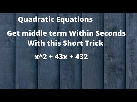 Factoring Big Number  In Quadratic Equation By Middle Term #class10 #justmath #shortcut #shorttrick