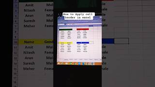 Excel trick to apply border #exceltips #trending #excelformula #newpost #viralpost