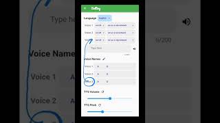 Setting TTS Set Voice Names Used