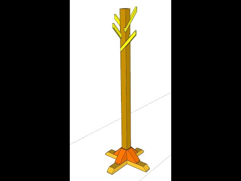 Oak FREE-STANDING Coat Rack Design #shorts #woodworking #wood