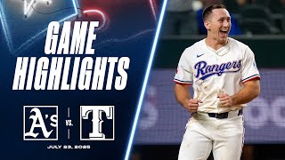 Athletics vs. Rangers Game Highlights (7/23/25) | MLB Highlights