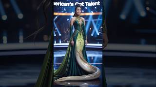 A Beautiful Woman Transform into an Anaconda #fypyoutube #americasgottalent #talent #snake #anaconda