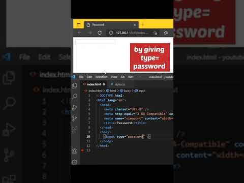 How to hide your passwords in HTML🔥 #html #css #javascript #password
