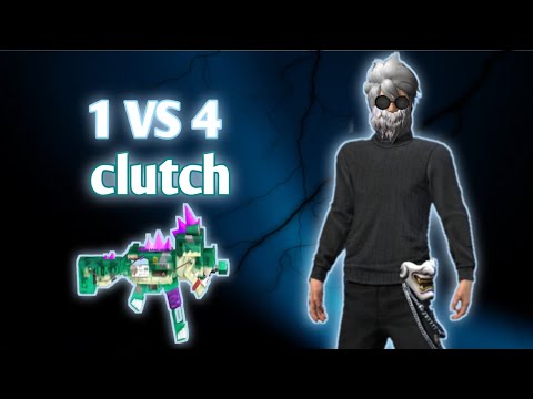1 vs 4 clutch 😈 rank match with crazy 😧 head shots