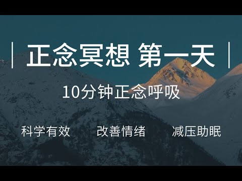 【正念冥想入门】第一天 正念呼吸   改善情绪，减压助眠，放松身心，缓解内耗，减少焦虑抑郁情绪，提升专注，找回内心的宁静和幸福