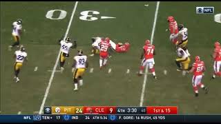 Stephen Tuitt of the Steelers with a massive QB hit