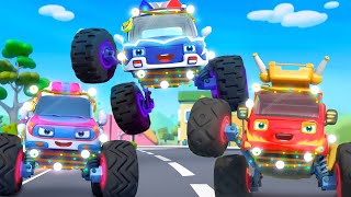 閃閃怪獸警車出動 | 交通工具儿歌童谣 | 卡通 | 动画 | 宝宝巴士 | BabyBus