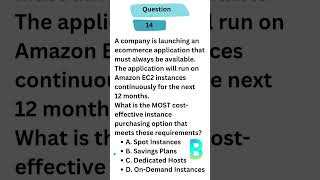 Q14: AWS cloud practitioner exam questions #aws #awscertification #awscertifiedcloudpractitioner