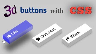 3d buttons hover effect using HTML and CSS.