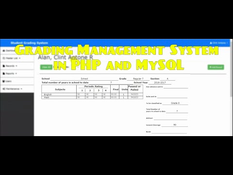 Grading Management System in PHP #php #mysql #programming