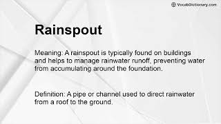 Rainspout Meaning