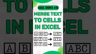 🔄 Excel Text Merge: Combine Two Texts in a Cell Like a Pro! Concatenate 📊🔗 #Shorts #ExcelTips