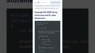 Program to find GCD of two numbers😯😍#calculate #find #GCD #shorts #programming #coding #learn
