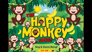 The Happy Monkey Song 🐵 | Fun Jungle Dance for Kids | Nursery Rhymes & Animal Songs