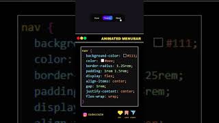 Animated menu bar made with HTML and CSS for beginners