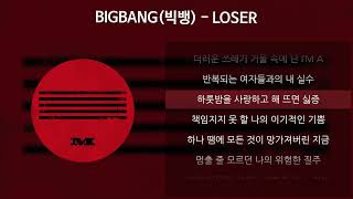 BIGBANG(빅뱅) - LOSER [가사/Lyrics]