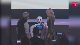 Mitra robot greets lvanka Trump , pm modi at ges 2022 global entre preneursip
