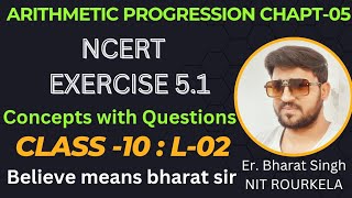 arithmetic progression class 10 | NCERT exercise 5.1 | L-02 | ap class 10 by ebssir #arithmetic