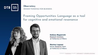 DTB25 - TALK [Stefano Magistretti & Martina Legnani]: Framing Opportunities