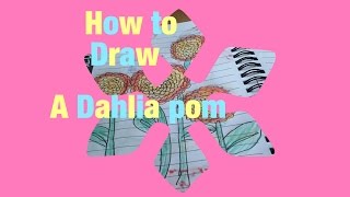 How to draw a Dahlia Pom