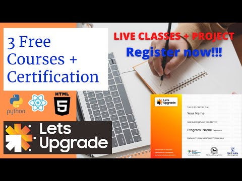 #1 3-Free Courses + Certificate | Python | Html+Css | React Essentials Program | LetsUpgrade + ITM