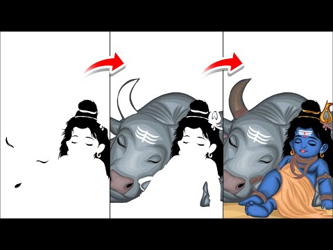 Cute Shiva Digital Painting | Peaceful Digital Painting 🖼️ | Illustration 🖌️