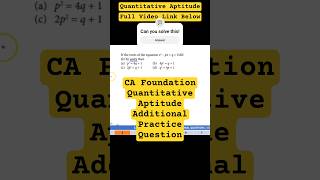 Can you solve this tricky equation problem? #cafoundation #quantitativeaptitude