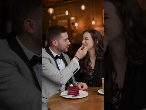 Grey Tuxido Suit | She feeds the cake, he smiles like he’s already full... of love  #limrazfashion